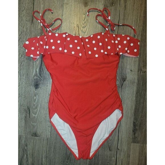 Sun & Sea Ruffled Off-Shoulder One Piece Swimsuit Women's Size Medium - Picture 1 of 4